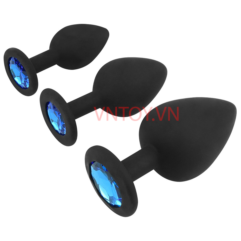 Nút gắn hậu môn Silicon đính đá