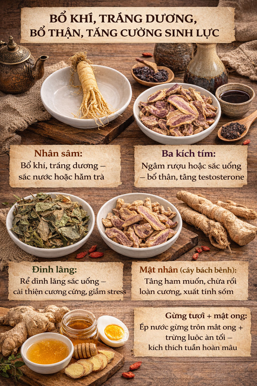 Bài thuốc Đông y tăng cường sinh lý nam chữa yếu sinh lý hiệu quả: Từ thảo dược thiên nhiên an toàn