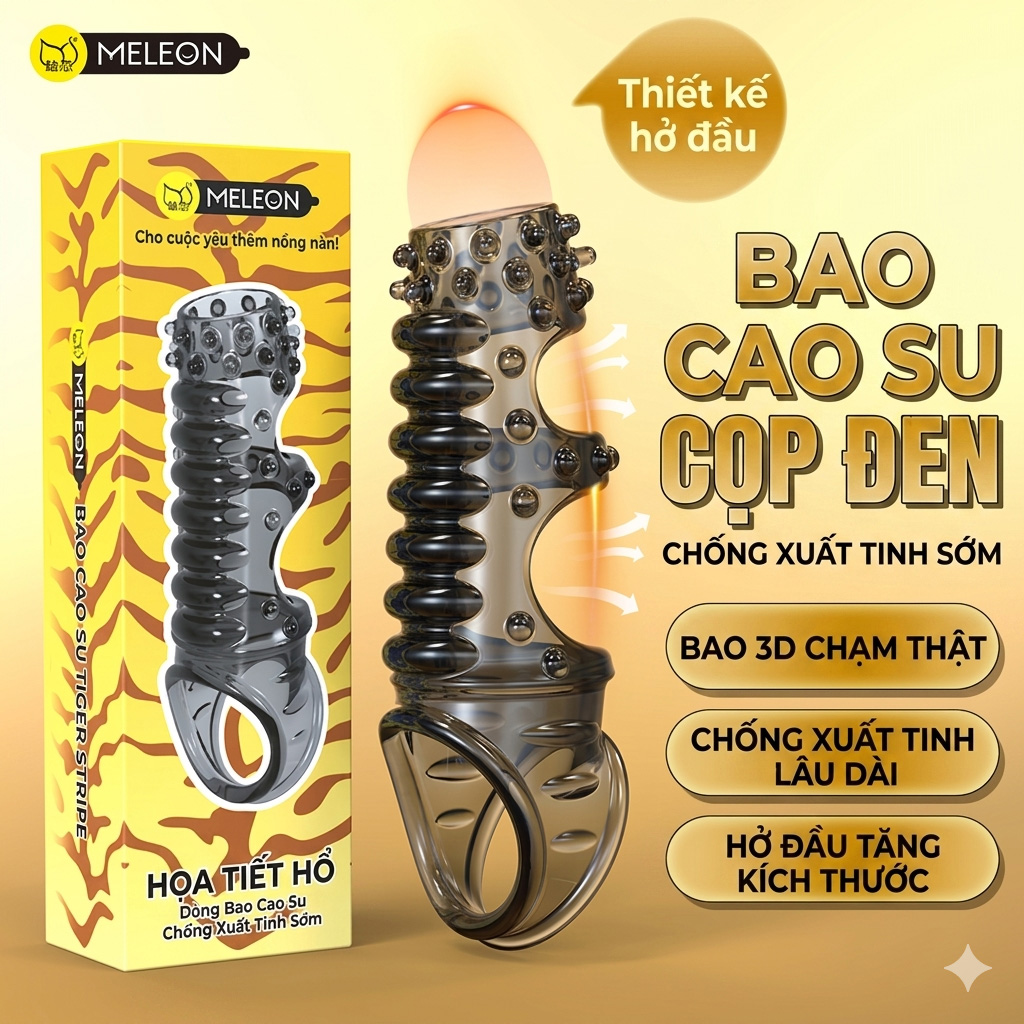 Bao Cao Su Đôn Có Gai Tiger Stripe Meleon Kéo Dài Thời Gian
