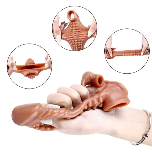 Bao Đôn Dương Vật Rỗng Ruột Có Gai Hạt Bi Và Vòng Rung