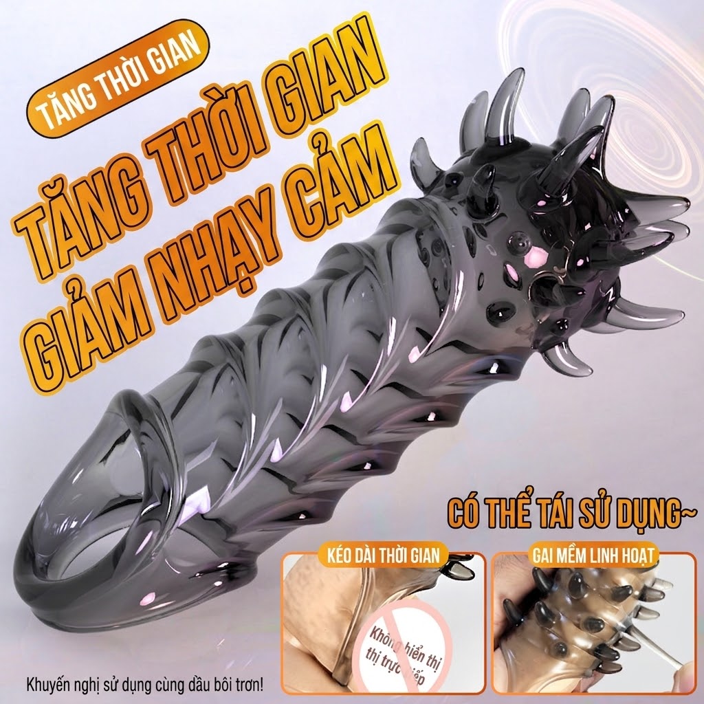 Bao Đôn Gai Mềm Tiger Tooth Meleon Sleeve Kích Thích Cao Cấp