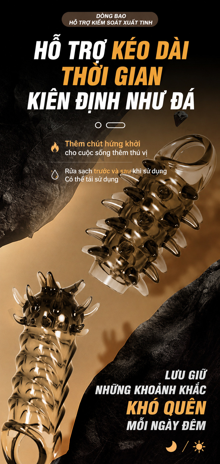 Bao Đôn Gai Mềm Tiger Tooth Meleon Sleeve Kích Thích Cao Cấp