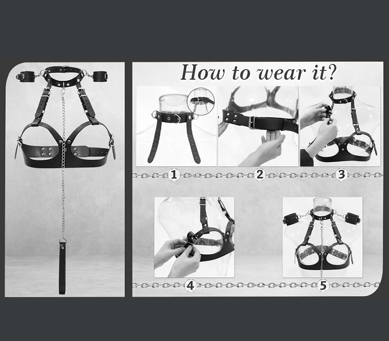 Bộ Đai Da Nữ Body Harness SM Còng Tay Dây Xích Cao Cấp
