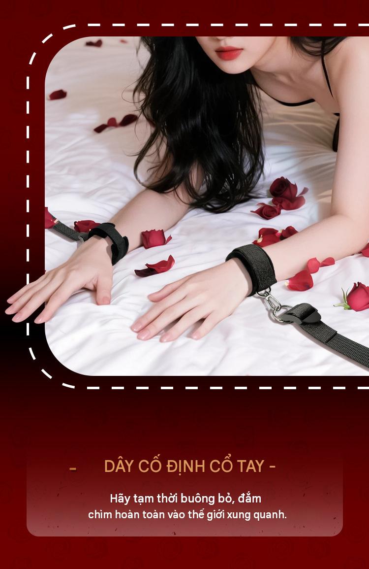 Bộ Dây Trói Giường SM Cao Cấp Còng Tay Chân Điều Chỉnh Linh Hoạt