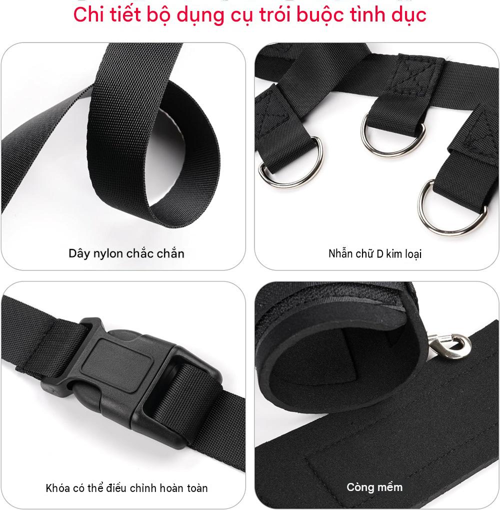 Bộ Dây Trói Giường SM Cao Cấp Còng Tay Chân Điều Chỉnh Linh Hoạt