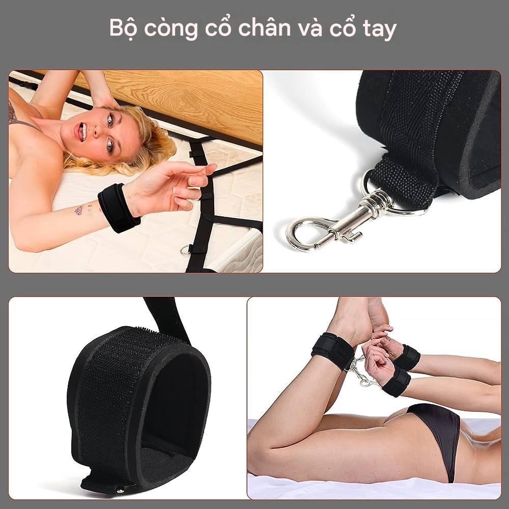 Bộ Dây Trói Giường SM Cao Cấp Còng Tay Chân Điều Chỉnh Linh Hoạt