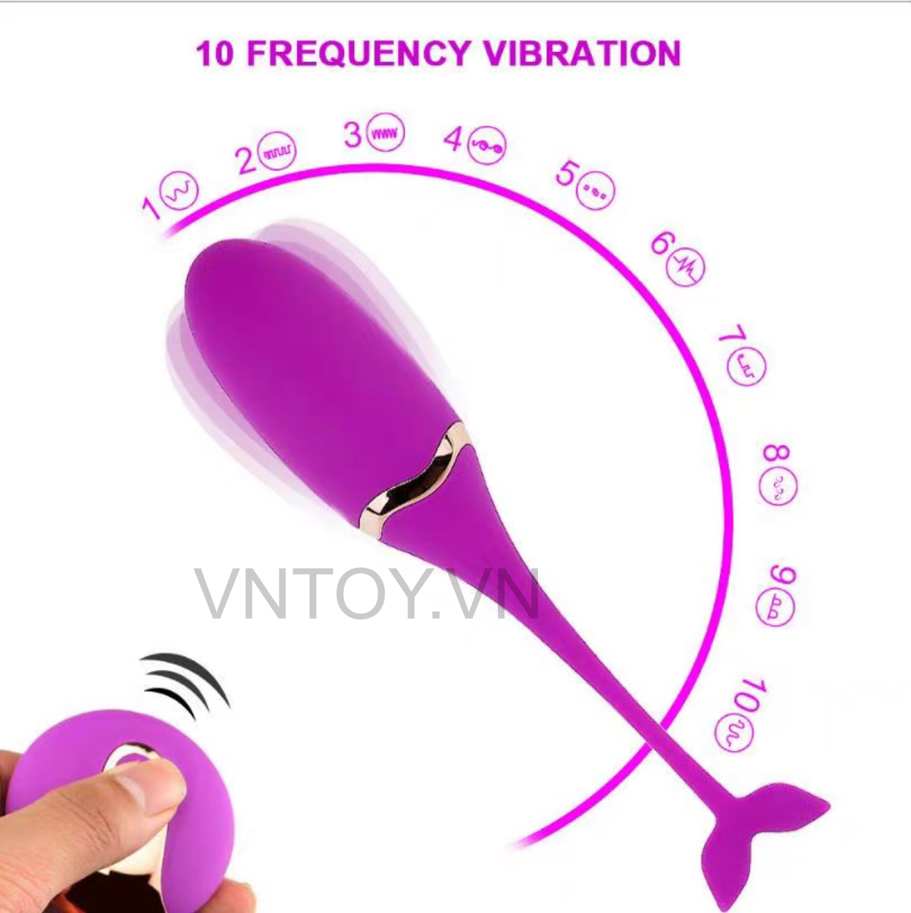 Trứng rung cá heo điều khiển từ xa có đuôi