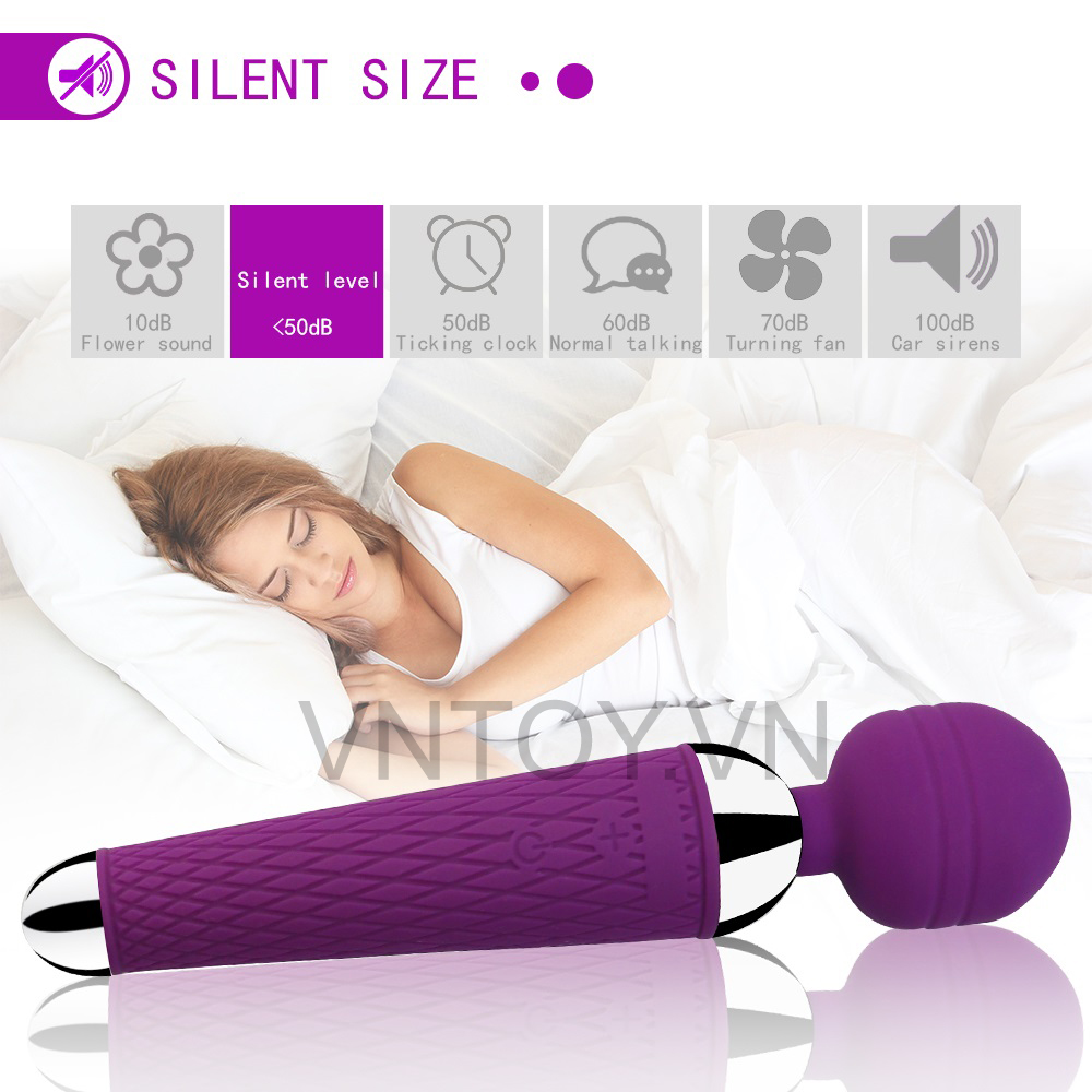 Chày rung không dây Silicon đầu xoay 360 độ sạc pin