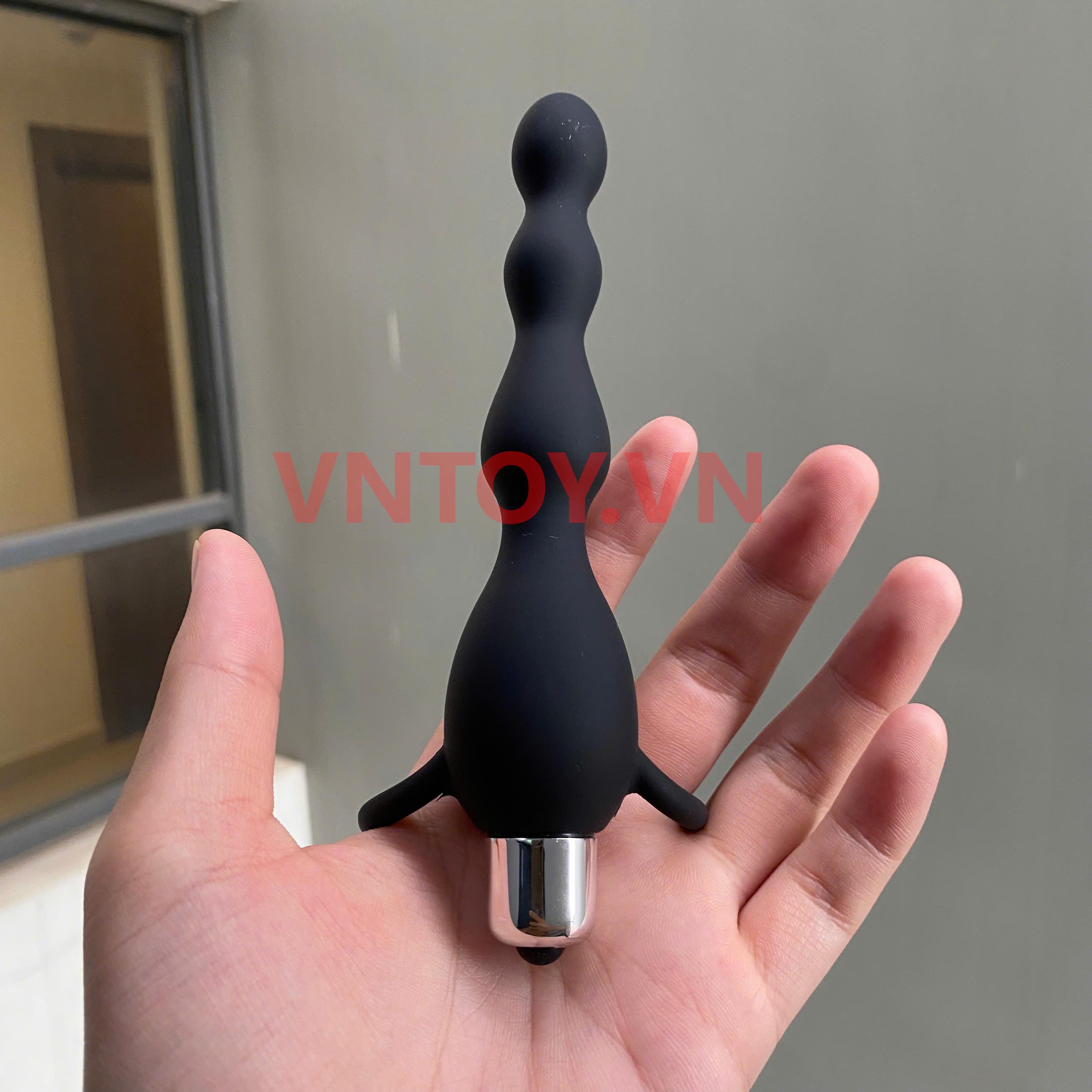 Chuỗi hạt silicon rung hậu môn có tay cầm trái tim