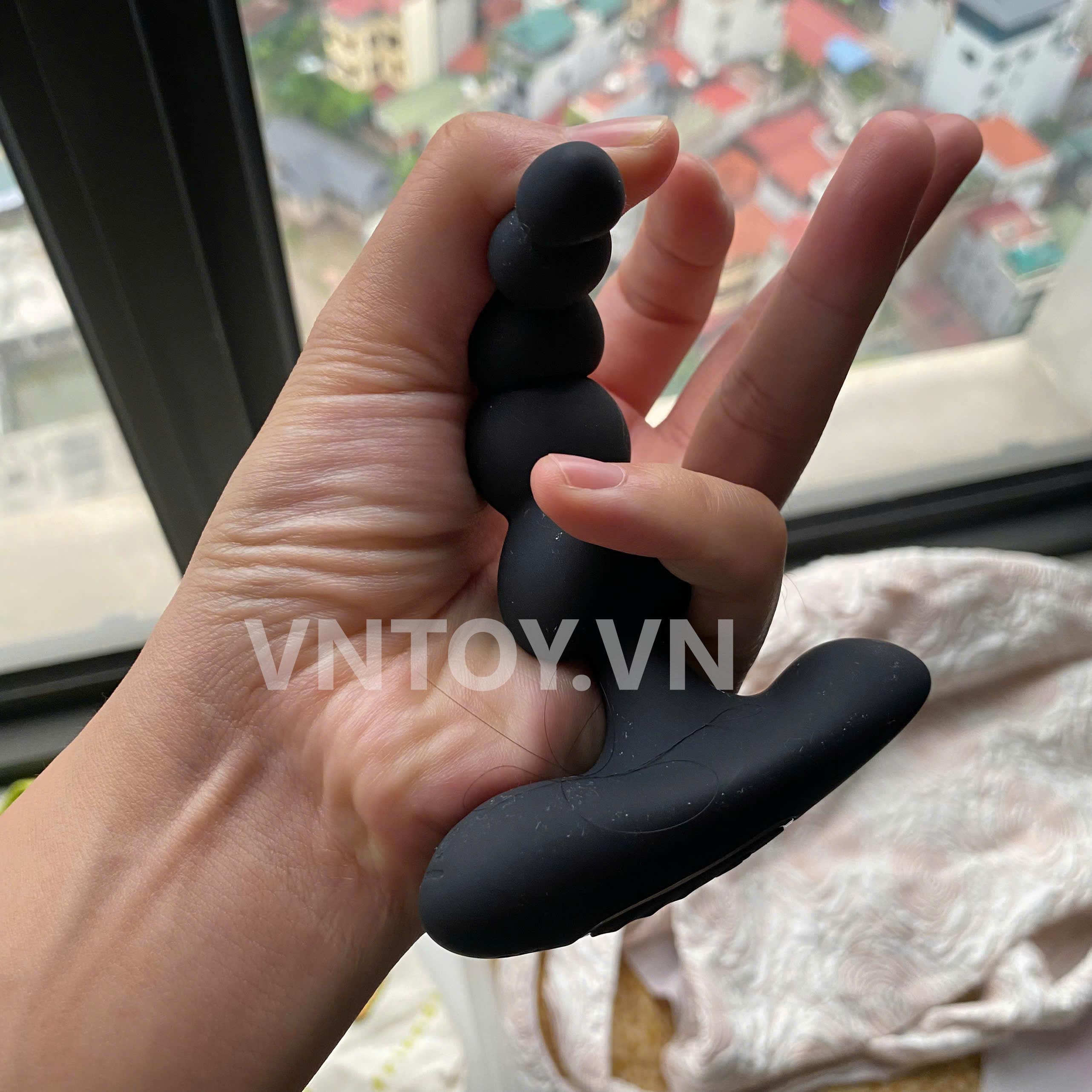 Chuỗi hạt silicone mềm rung hậu môn Pretty Love 12 tần số