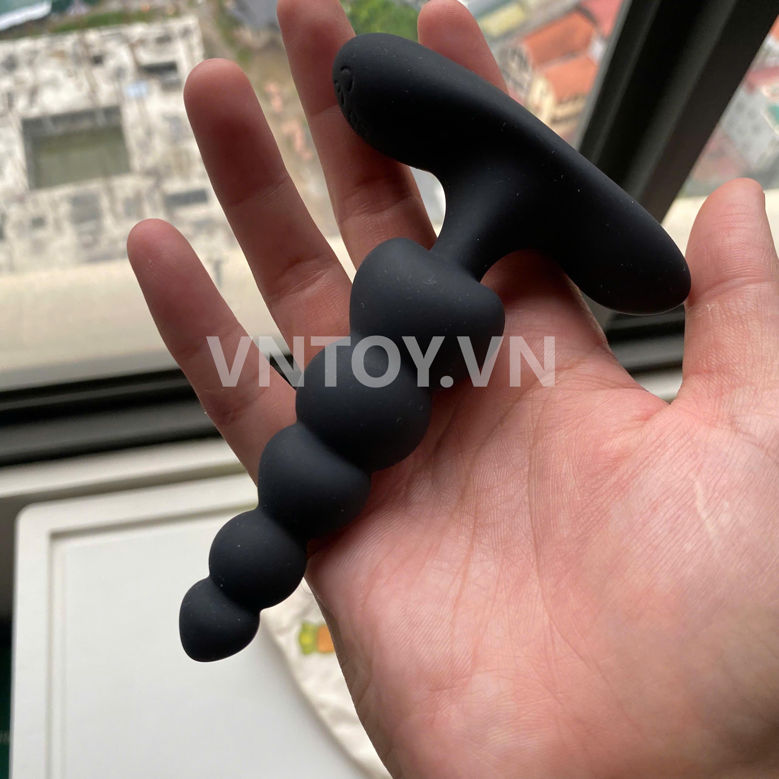 Chuỗi hạt silicone mềm rung hậu môn Pretty Love 12 tần số