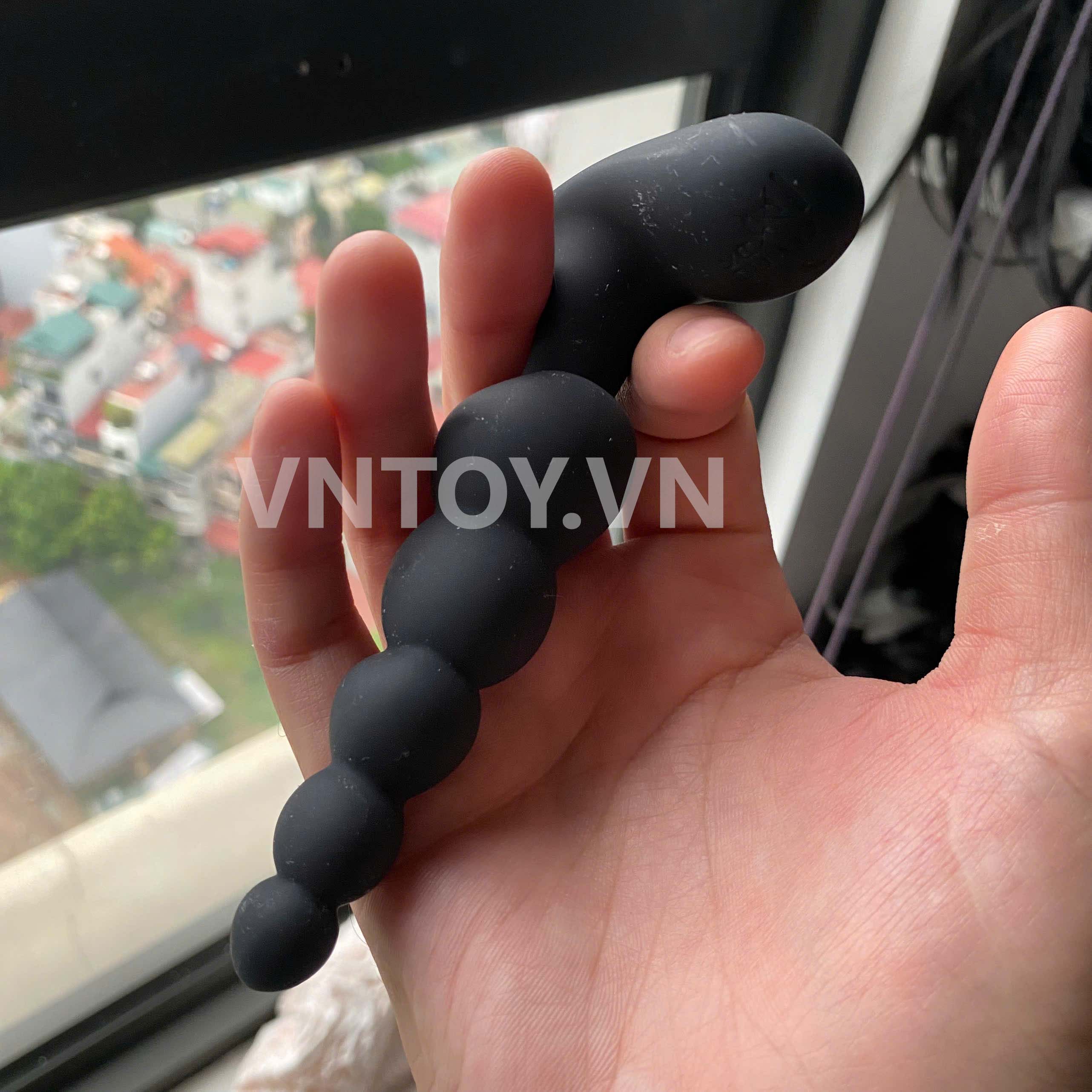 Chuỗi hạt silicone mềm rung hậu môn Pretty Love 12 tần số