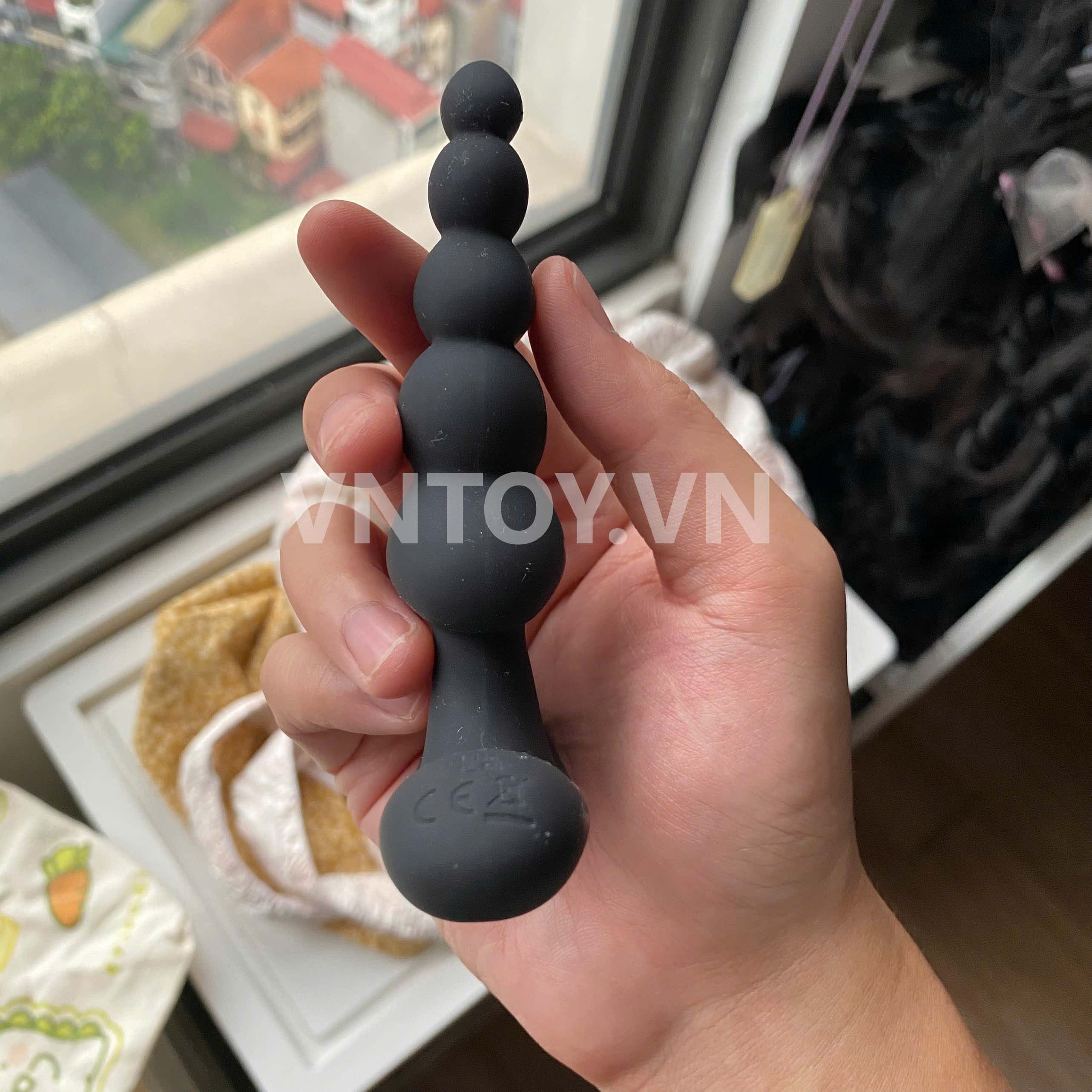 Chuỗi hạt silicone mềm rung hậu môn Pretty Love 12 tần số