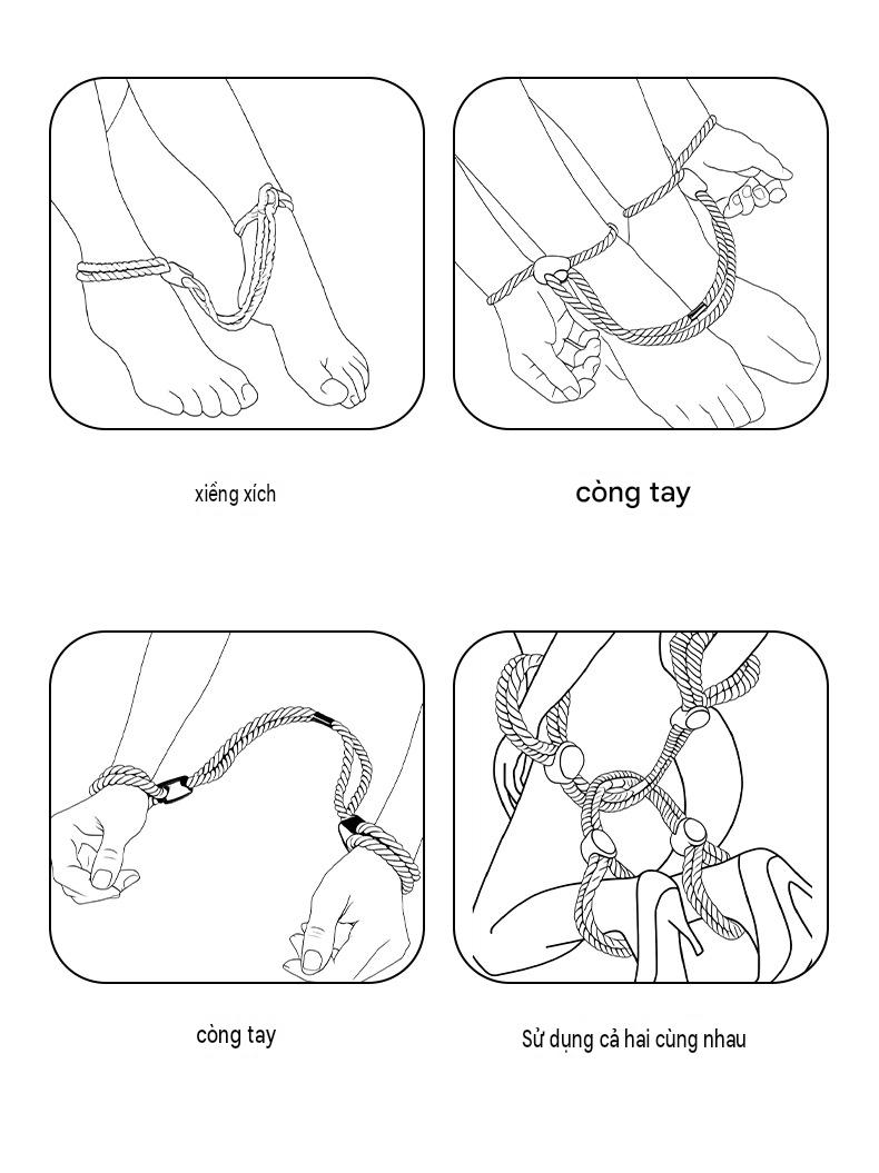 Dây Trói SM Còng Tay Còng Chân Điều Chỉnh Kích Thước