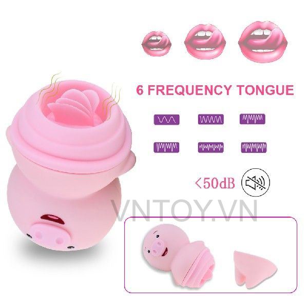 Lưỡi liếm con heo ngụy trang massage điểm G hột le nhũ hoa
