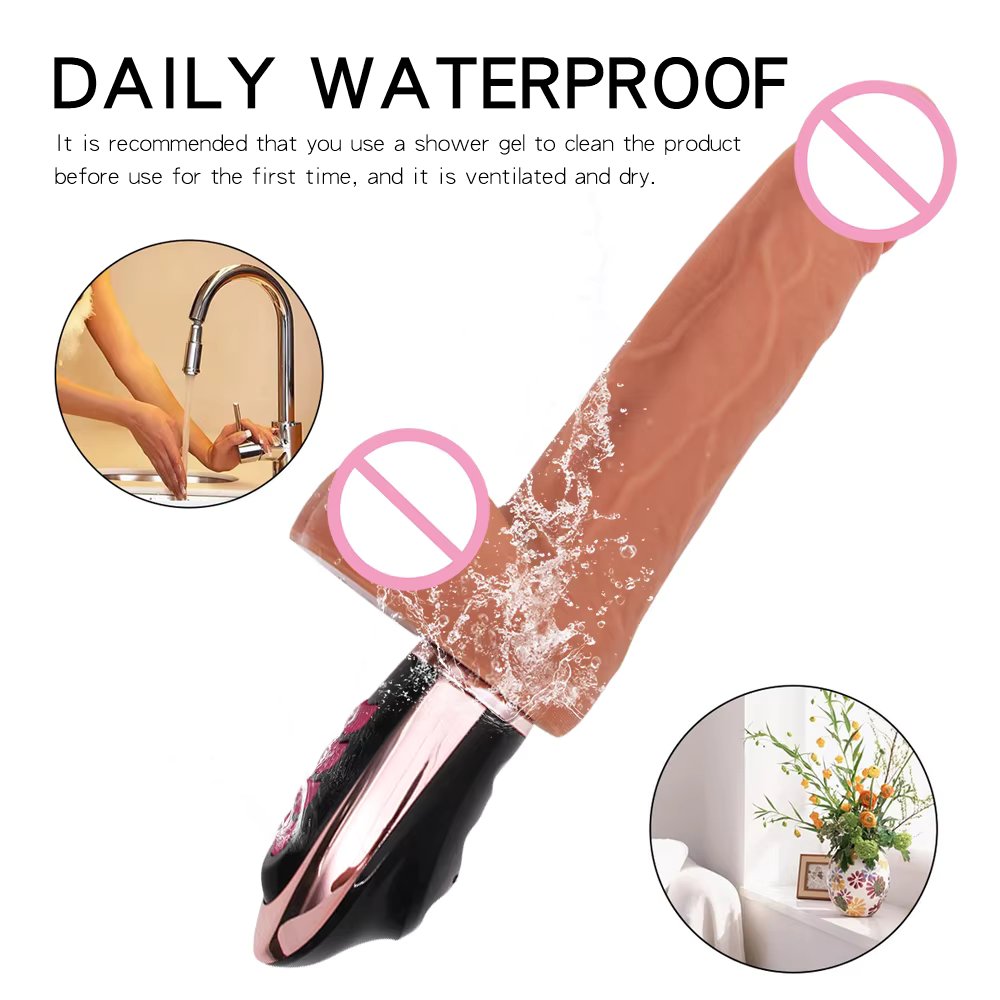 Dildo Cầm Tay Cao Cấp Rung Thụt Sưởi Ấm Mềm Mại Size Lớn