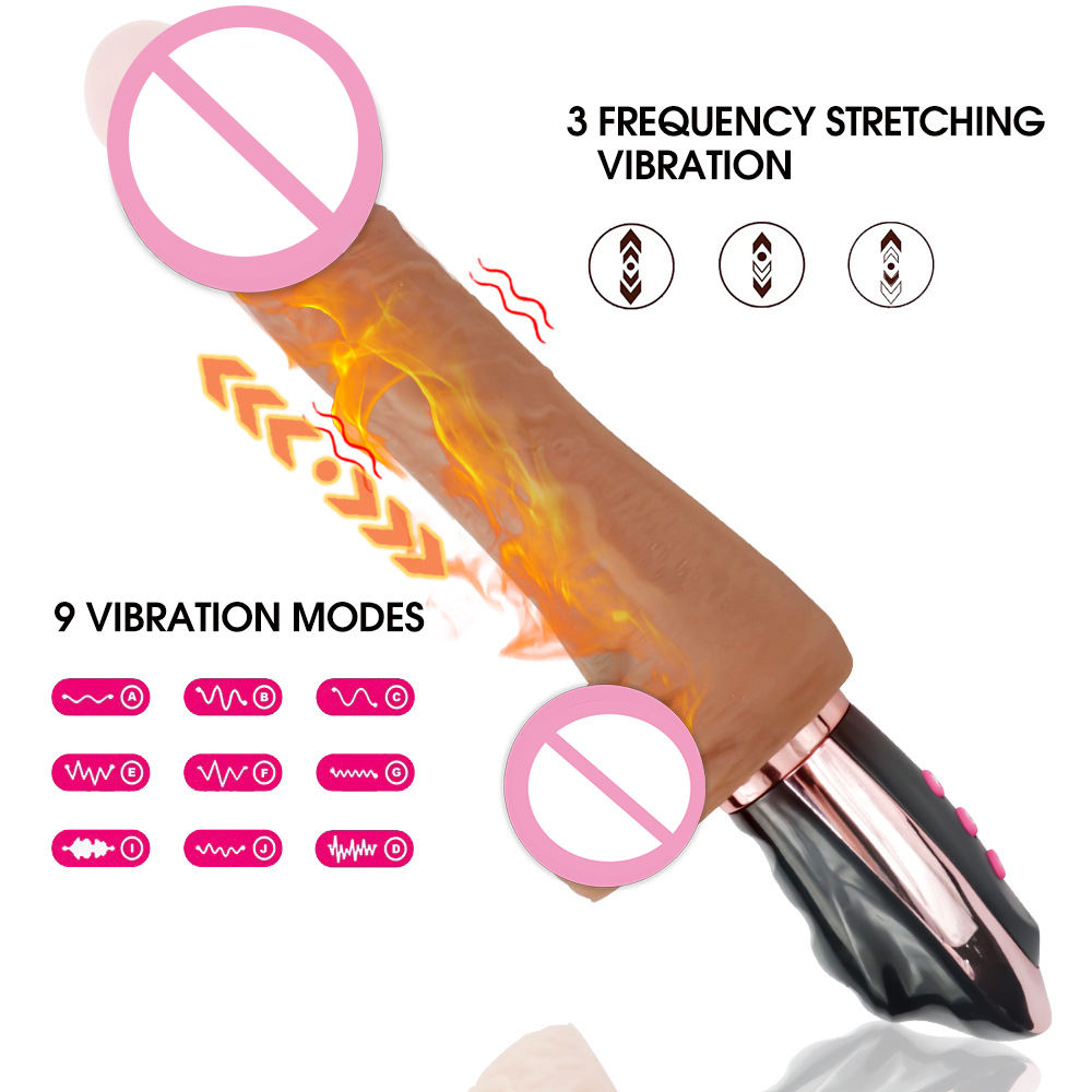 Dildo Cầm Tay Cao Cấp Rung Thụt Sưởi Ấm Mềm Mại Size Lớn