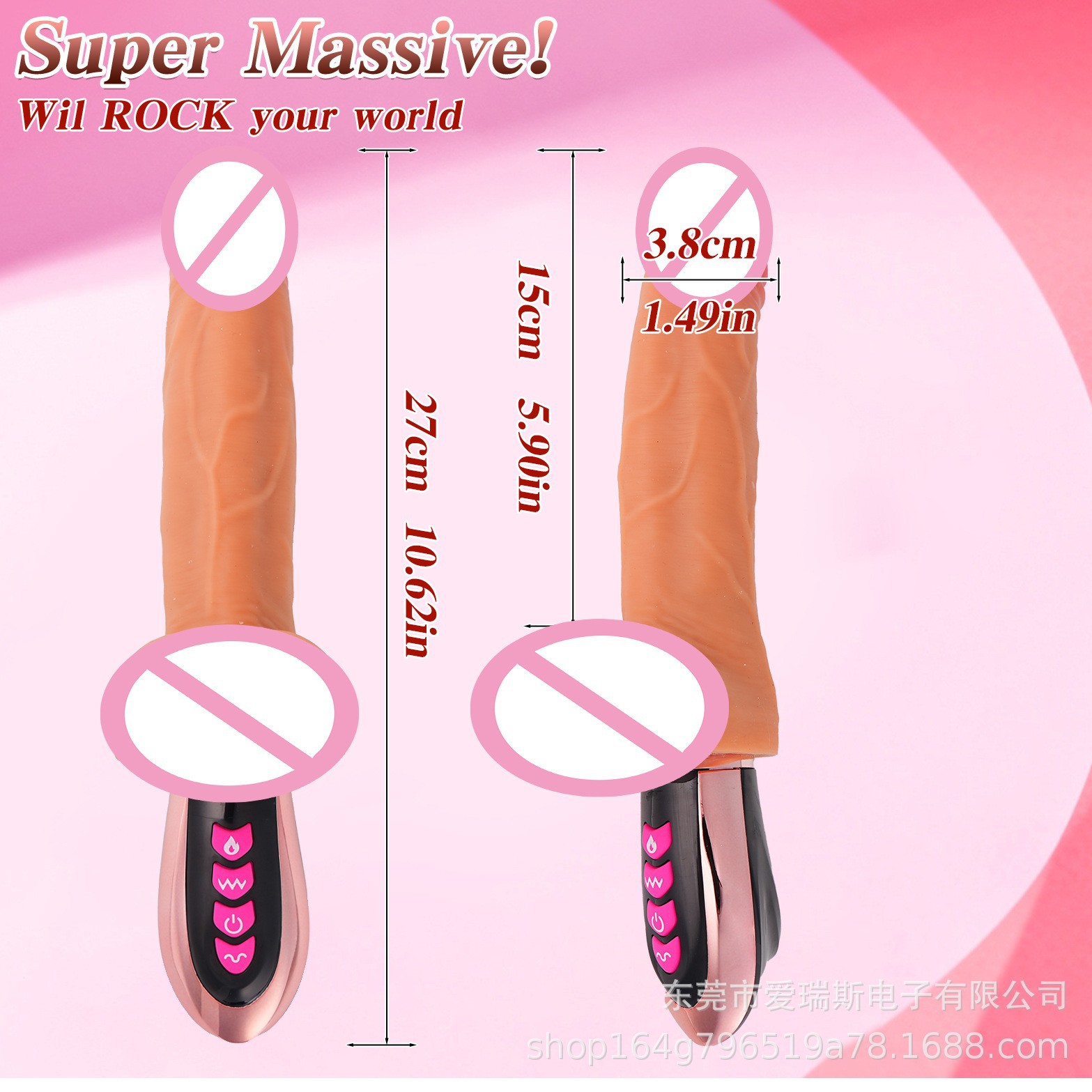 Dildo Cầm Tay Cao Cấp Rung Thụt Sưởi Ấm Mềm Mại Size Lớn
