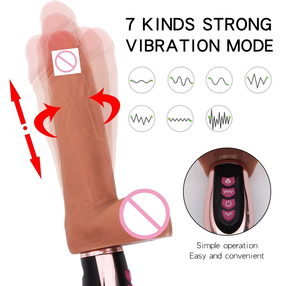 Dildo Cầm Tay Cao Cấp Rung Thụt Sưởi Ấm Mềm Mại Size Lớn