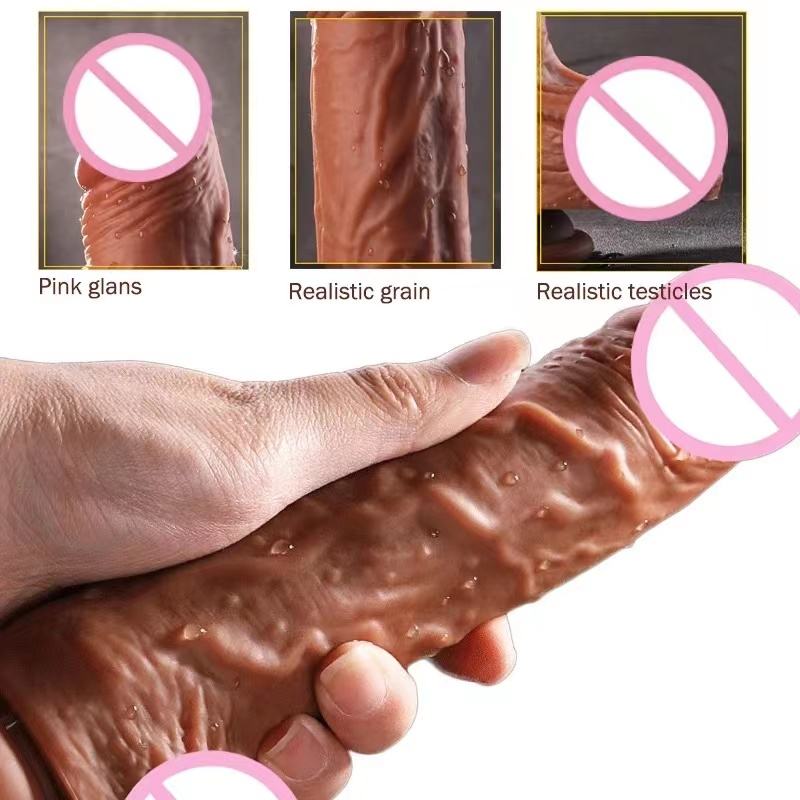 Dildo Cầm Tay Cao Cấp Rung Thụt Sưởi Ấm Mềm Mại Size Lớn