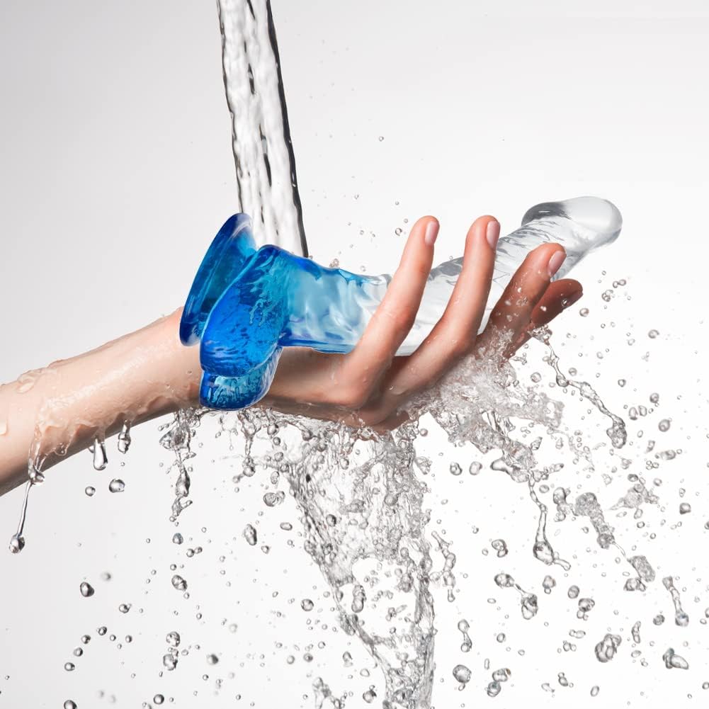 Dildo Jelly Silicon Trong Suốt Đa Màu Kèm Đế Hút Chân Không
