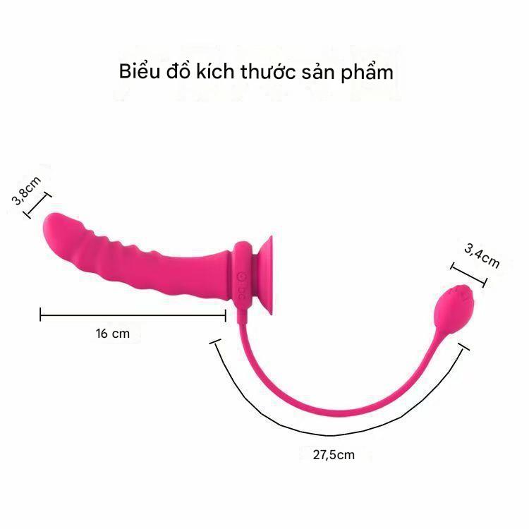 Dildo Les Đeo Hông Có Rung Điều Khiển Bluetooth Qua App