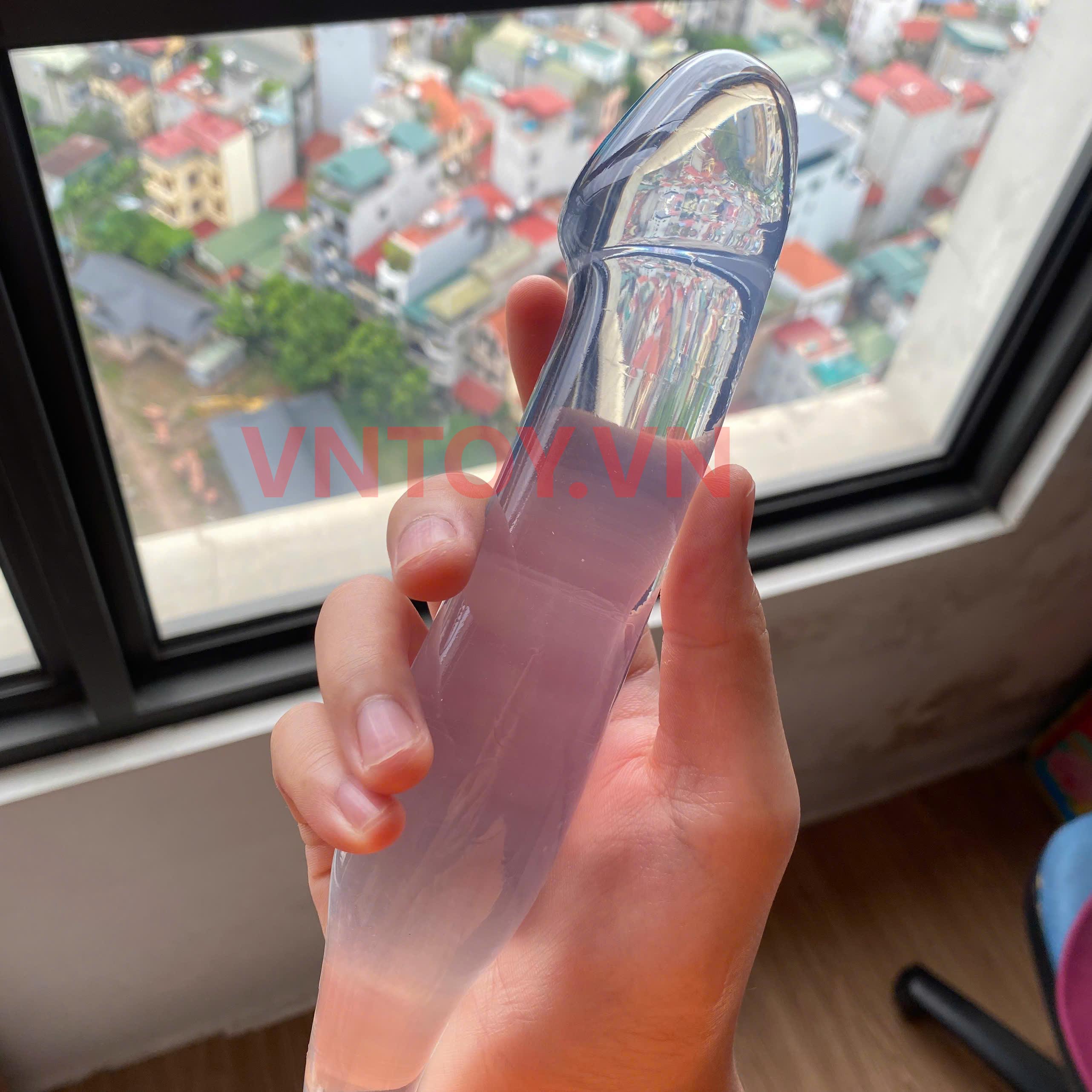 Dildo trong suốt hai đầu size lớn kích thích kép sang trọng