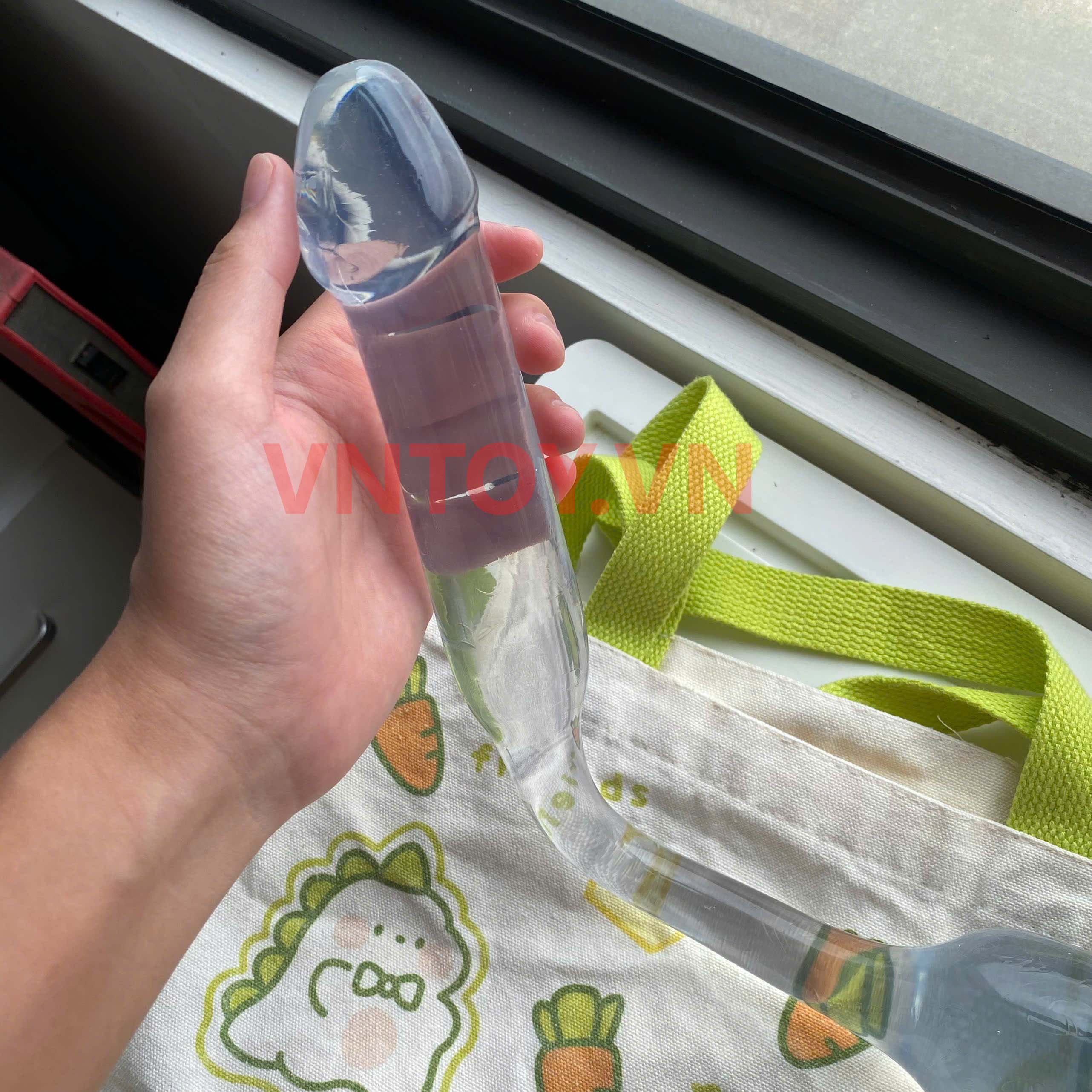 Dildo trong suốt hai đầu size lớn kích thích kép sang trọng