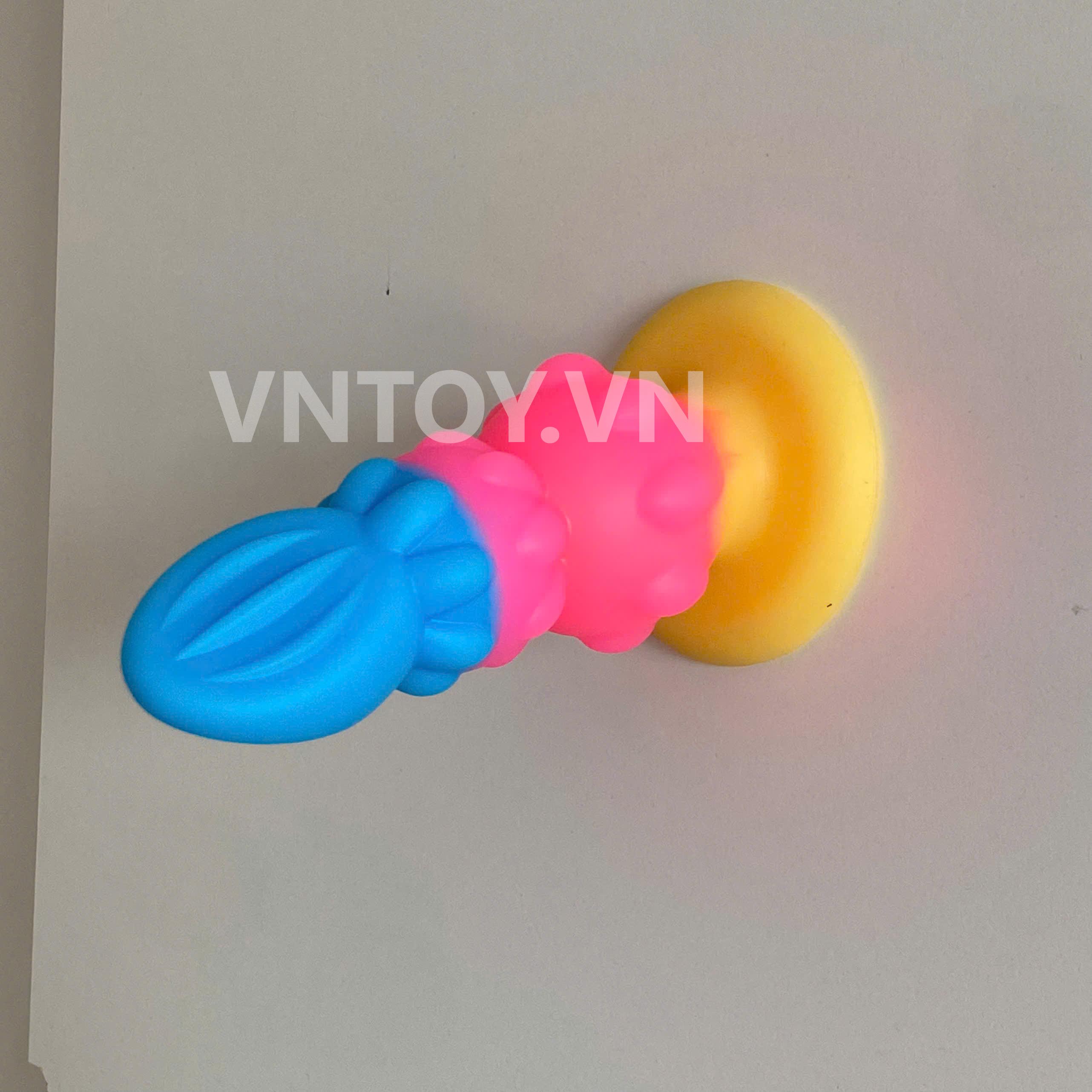 Dương vật giả fantasy silicon mềm mịn hình dáng sừng kỳ lân hoa bầu màu sắc sặc sỡ