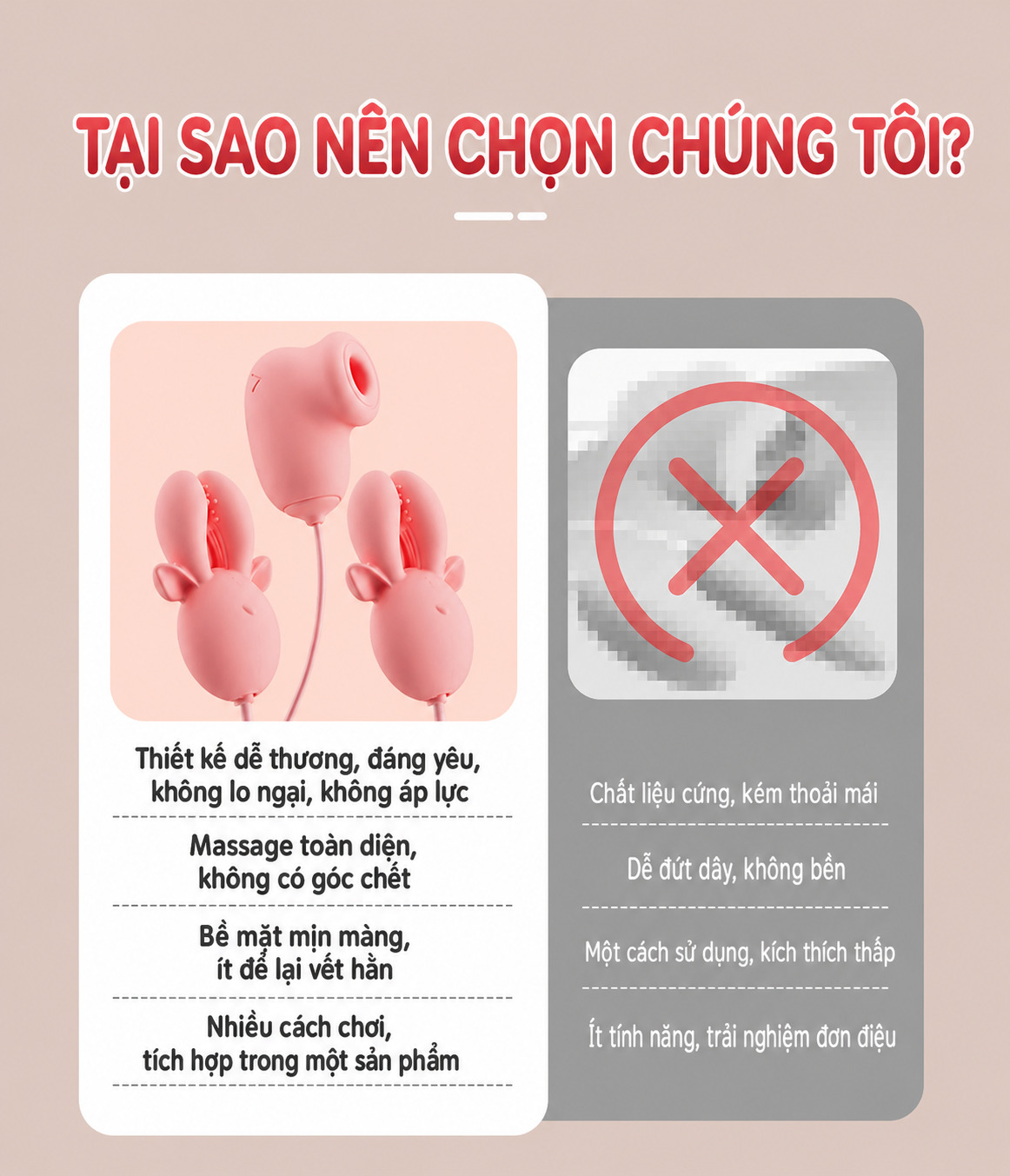 Kẹp Vú Silicon 3 Đầu Rung Hút Đa Chức Năng