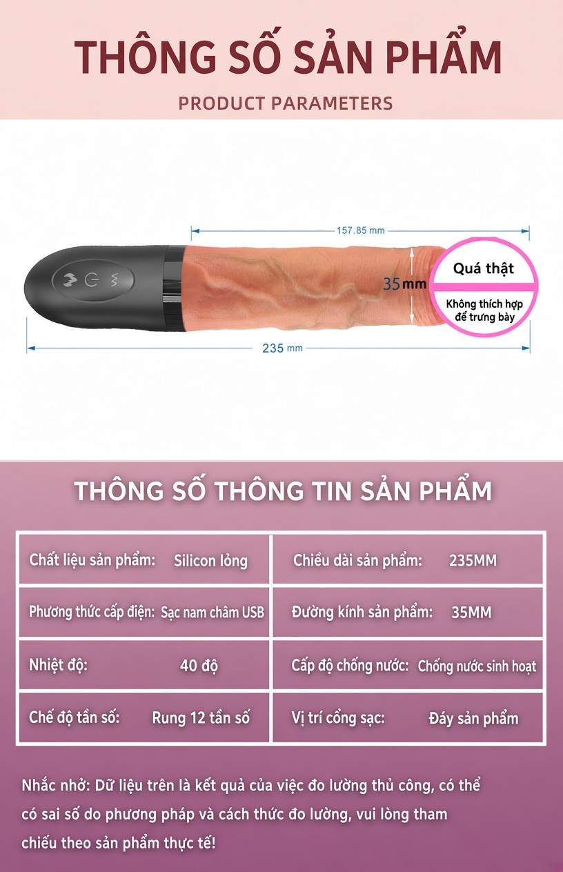 Máy Massage Cầm Tay 12 Chế Độ Rung Thụt Có Sưởi Ấm