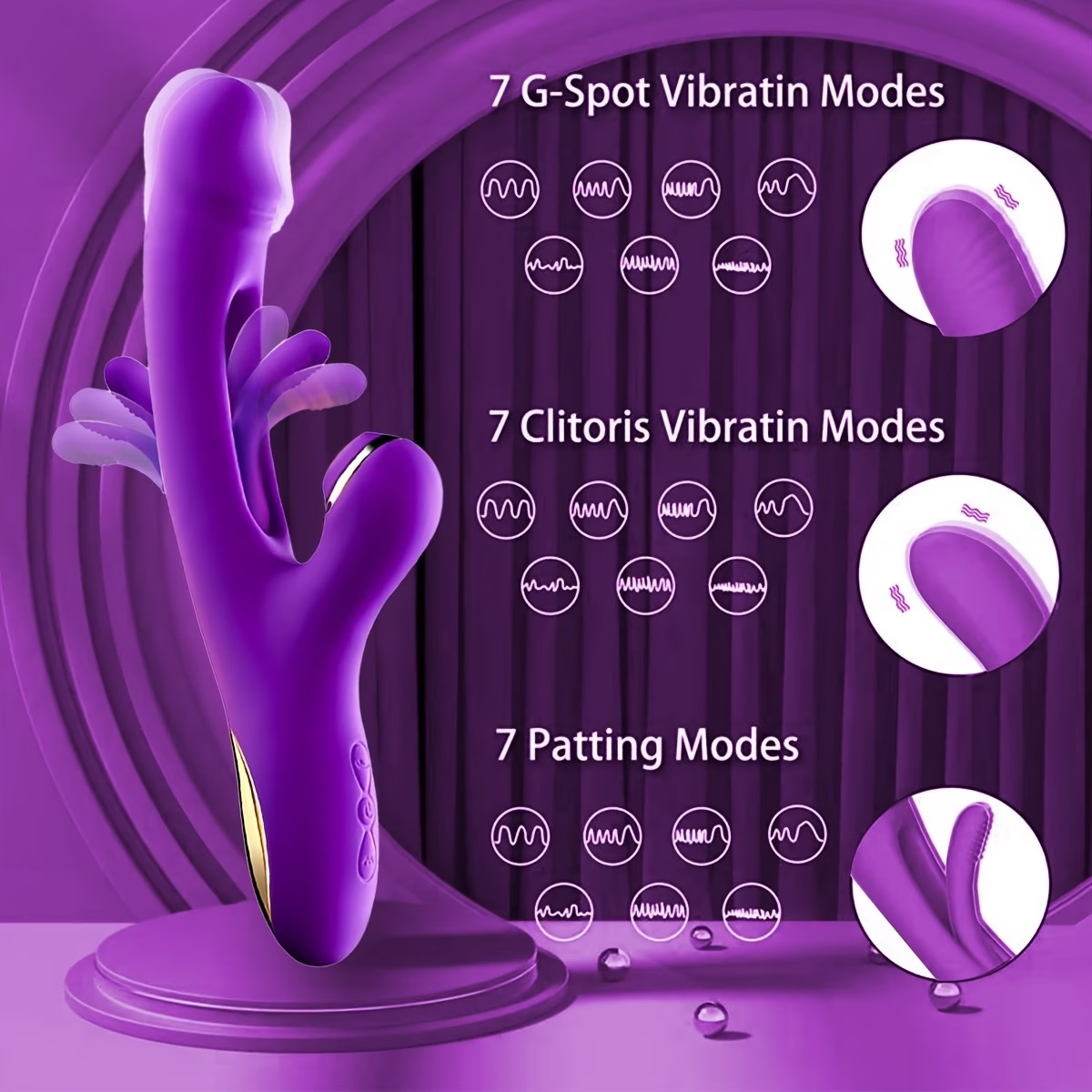 Máy Massage Cầm Tay 3-in-1 Rung Hút Vảy Khế 7 Chế Độ