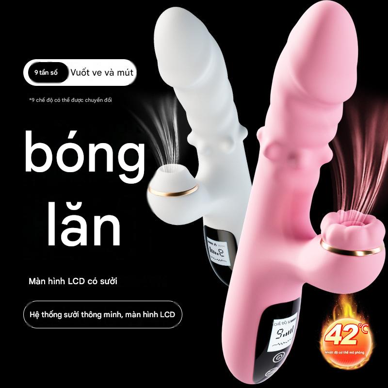 Máy Massage Cao Cấp Rung Thụt Tự Động Bi Silicon Sưởi Ấm 9 Chế Độ