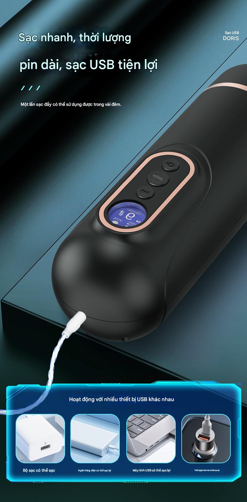 Máy Massage Nam Doris Rung Thụt Co Bóp Sưởi Ấm Đa Năng