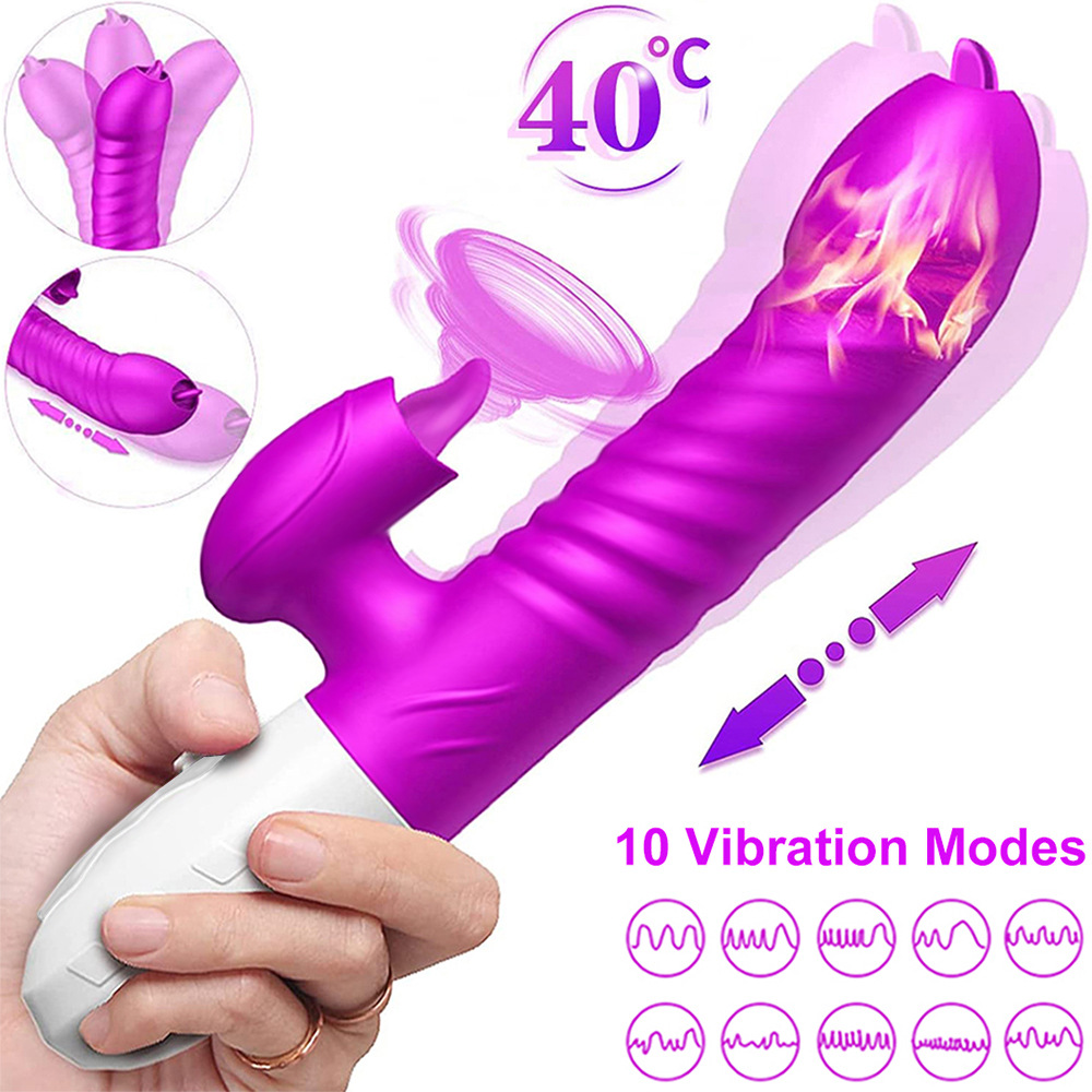 Máy Massage Rabbit 3 Chiều Rung Thụt Liếm Đa Chế Độ Cao Cấp