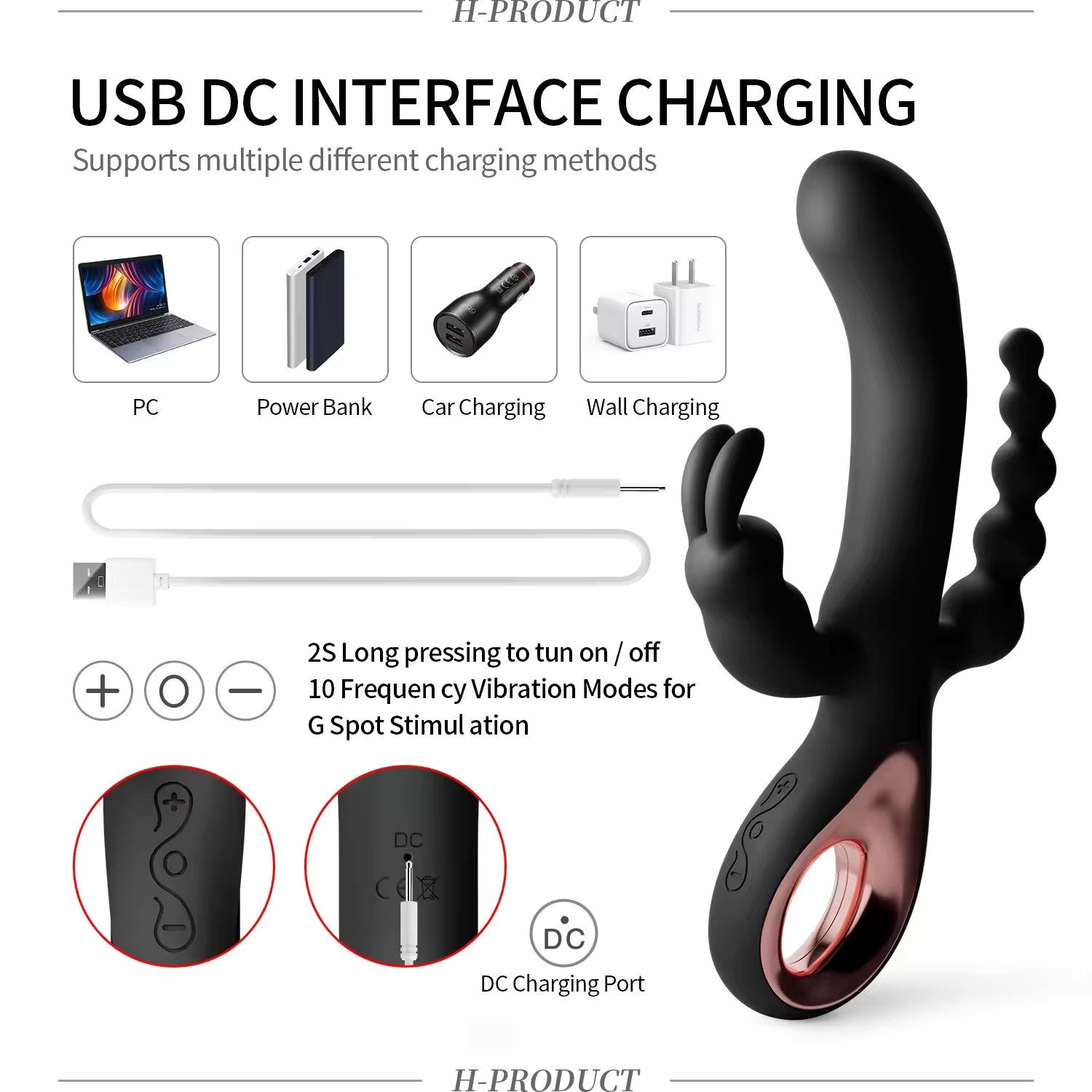 Máy Rung 3 Đầu Đa Điểm – Kích Thích Toàn Diện