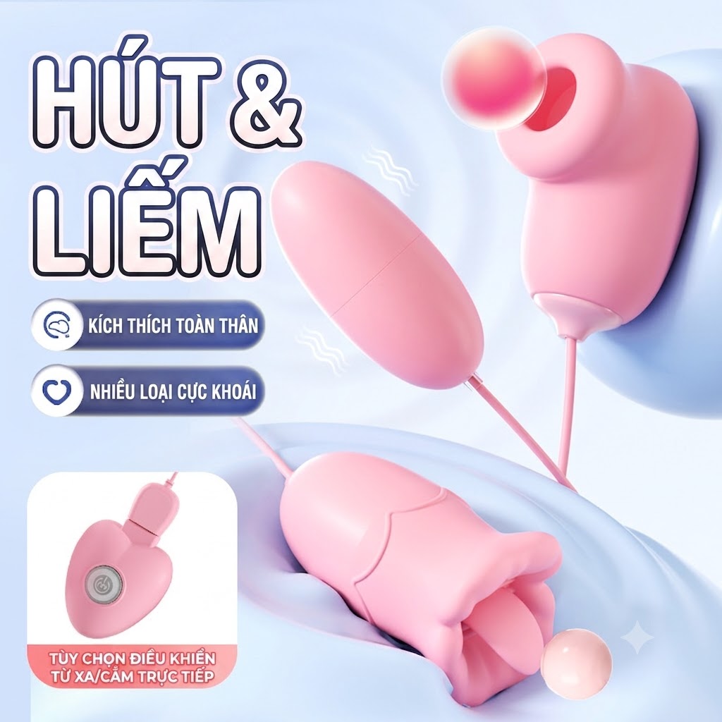 Máy Rung 3 Đầu Hút Liếm Không Dây Sạc Pin Cao Cấp