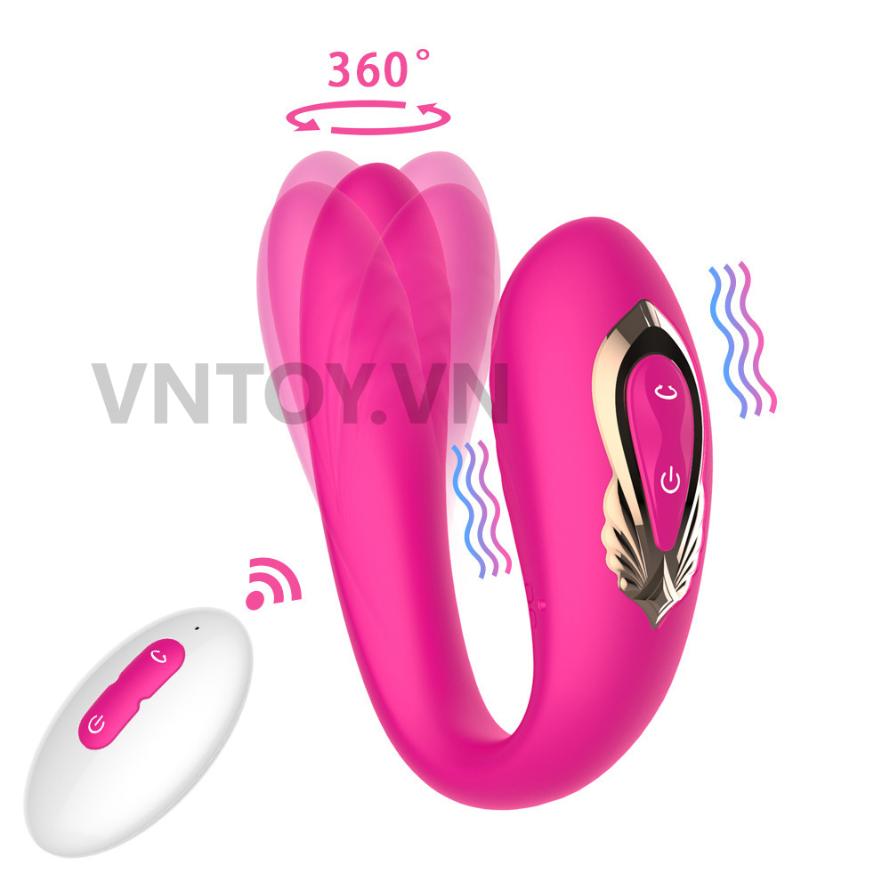 Máy rung âm đạo hình chữ C 2 động cơ rung ngoáy
