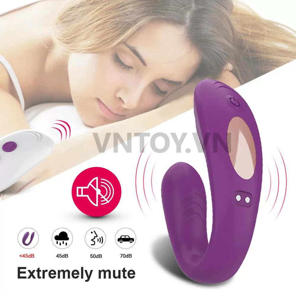 Máy rung âm đạo hình chữ U điều khiển từ xa kích thích 2 điểm