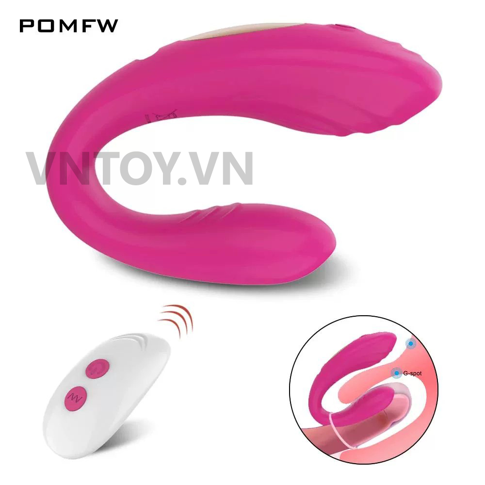 Máy rung âm đạo hình chữ U điều khiển từ xa kích thích 2 điểm