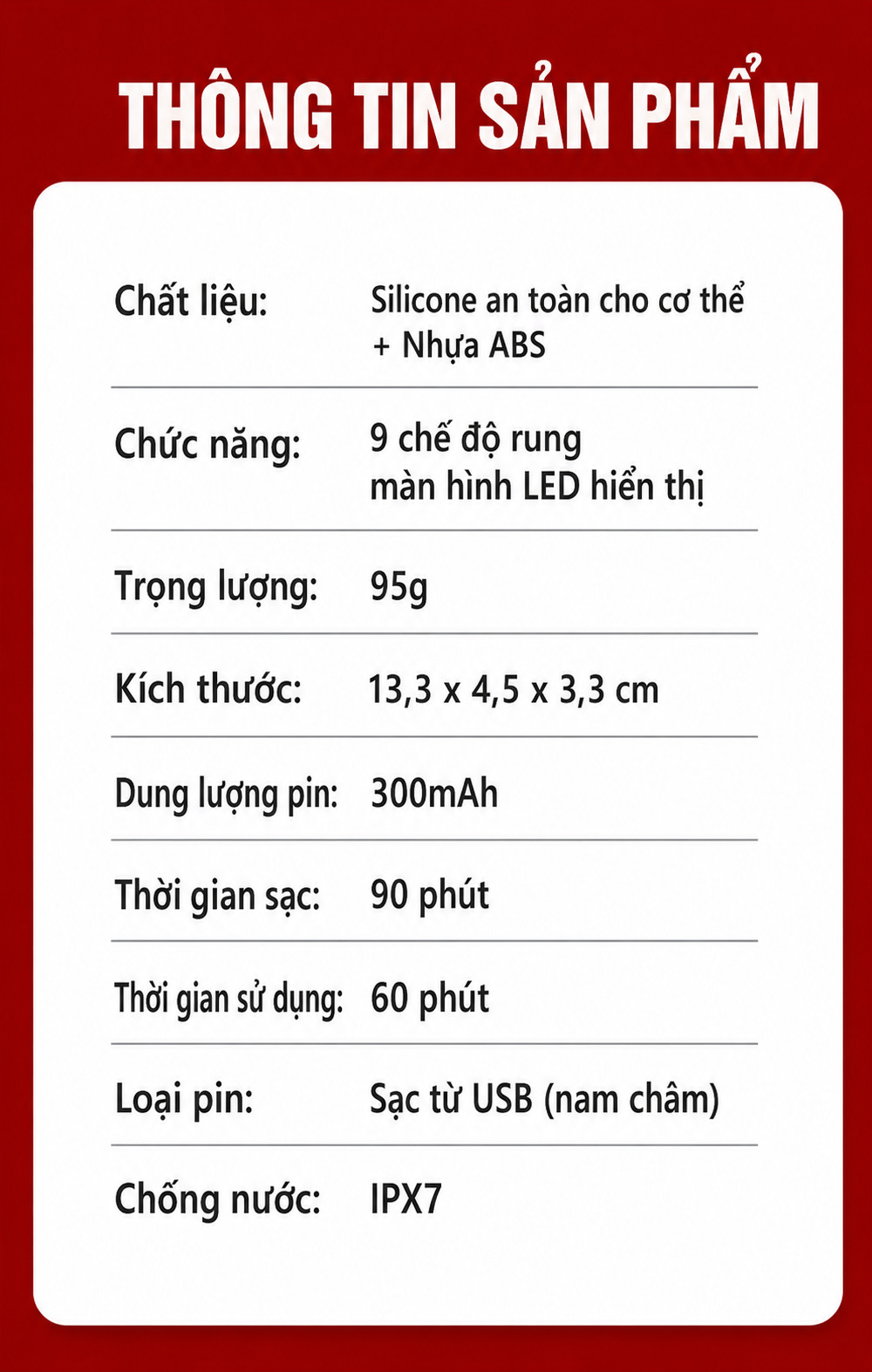 Máy Rung Hoa Hồng Loviss Tona 9 Chế Độ Rung Màn Hình LED