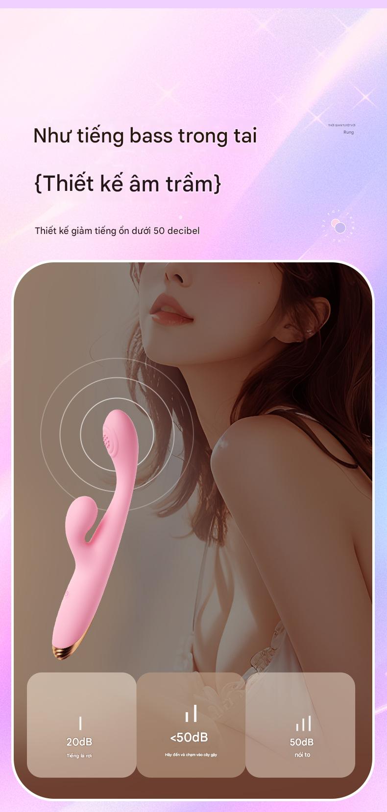 Máy Rung Rabbit Love 2 Đầu Đa Tần Số Silicon Mềm Cao Cấp