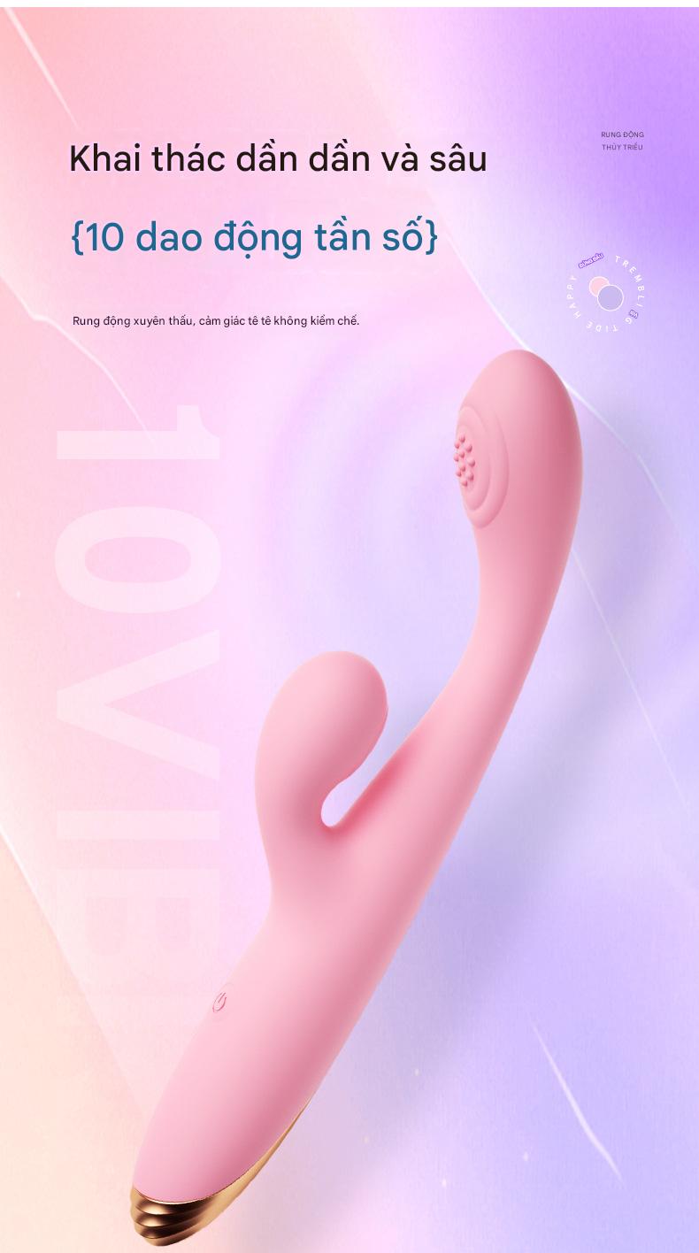 Máy Rung Rabbit Love 2 Đầu Đa Tần Số Silicon Mềm Cao Cấp