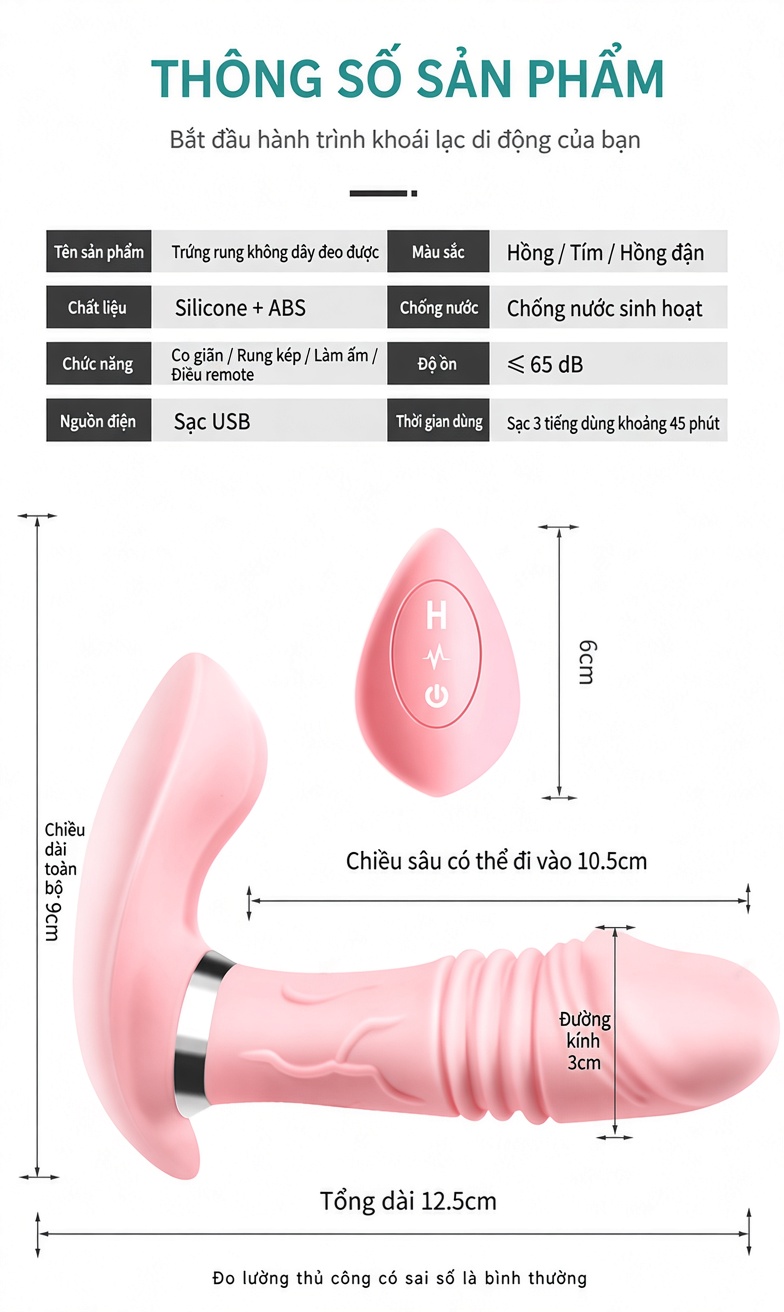 Máy Rung Thụt Điểm G 2-in-1 Sưởi Ấm Điều Khiển Từ Xa