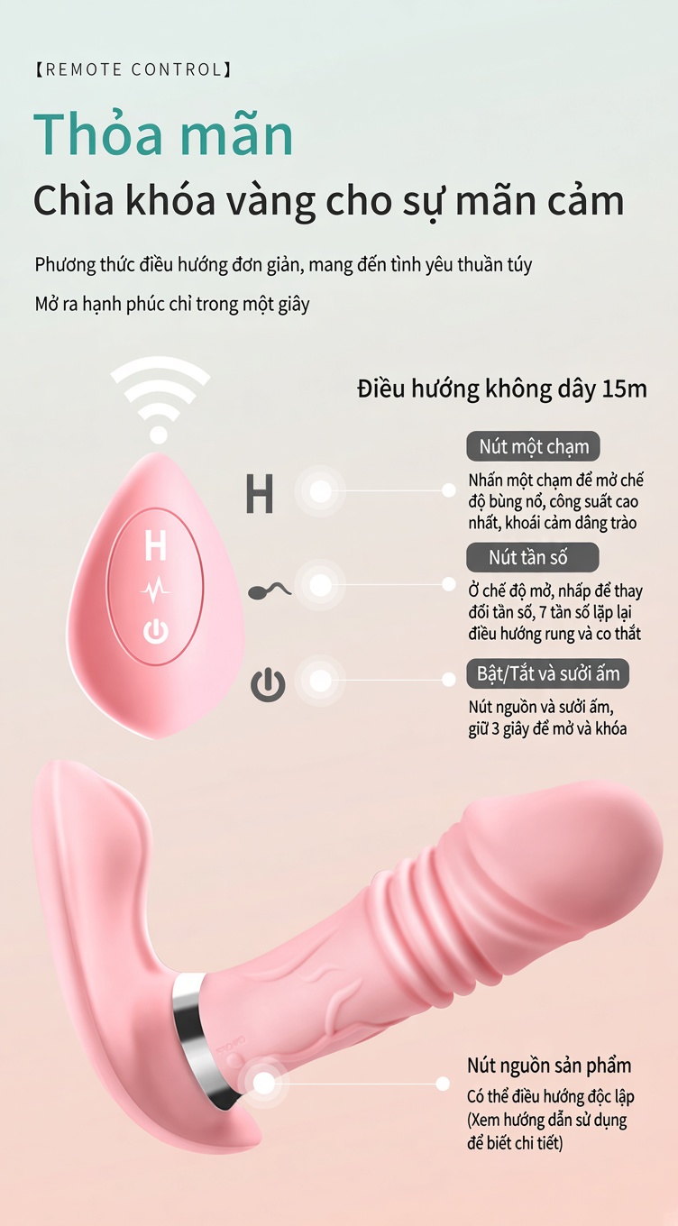 Máy Rung Thụt Điểm G 2-in-1 Sưởi Ấm Điều Khiển Từ Xa