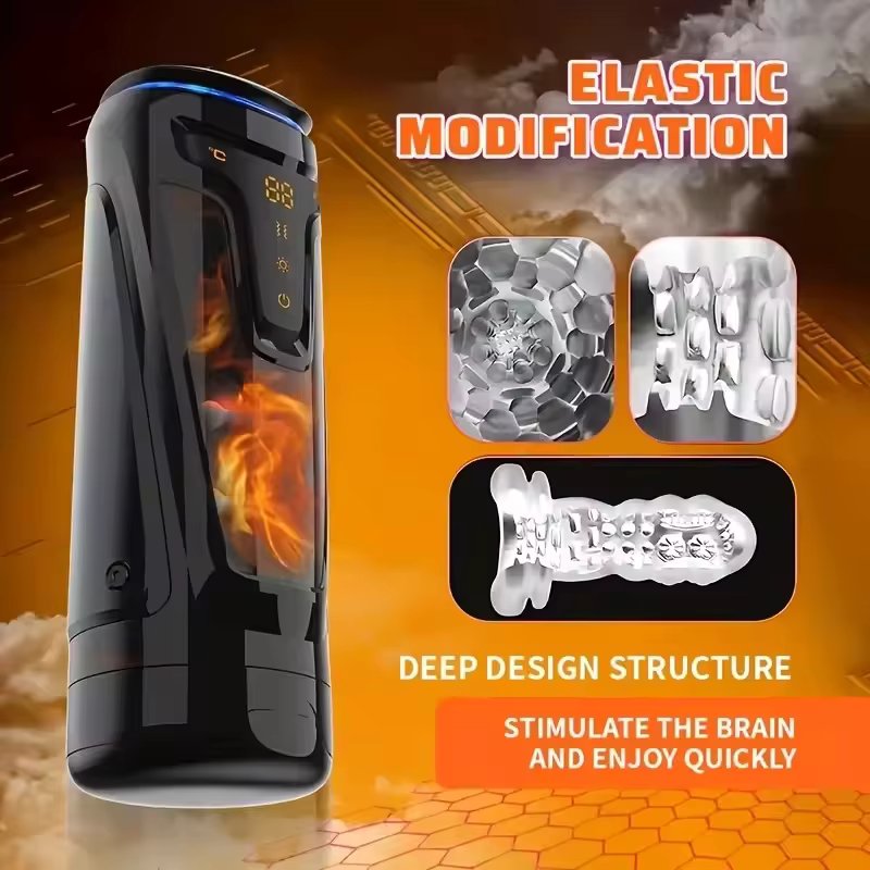 Máy Thủ Dâm JIUUY Đa Năng Rung Rên Thụt Sưởi Ấm Màn Hình LED Cao Cấp