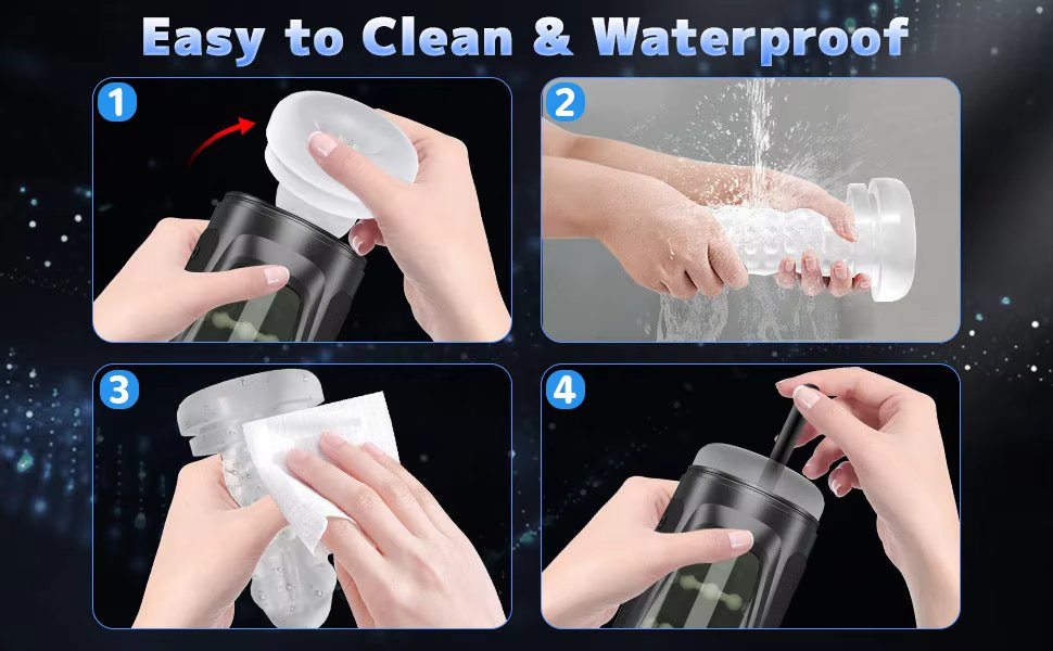 Máy Thủ Dâm JIUUY Đa Năng Rung Rên Thụt Sưởi Ấm Màn Hình LED Cao Cấp