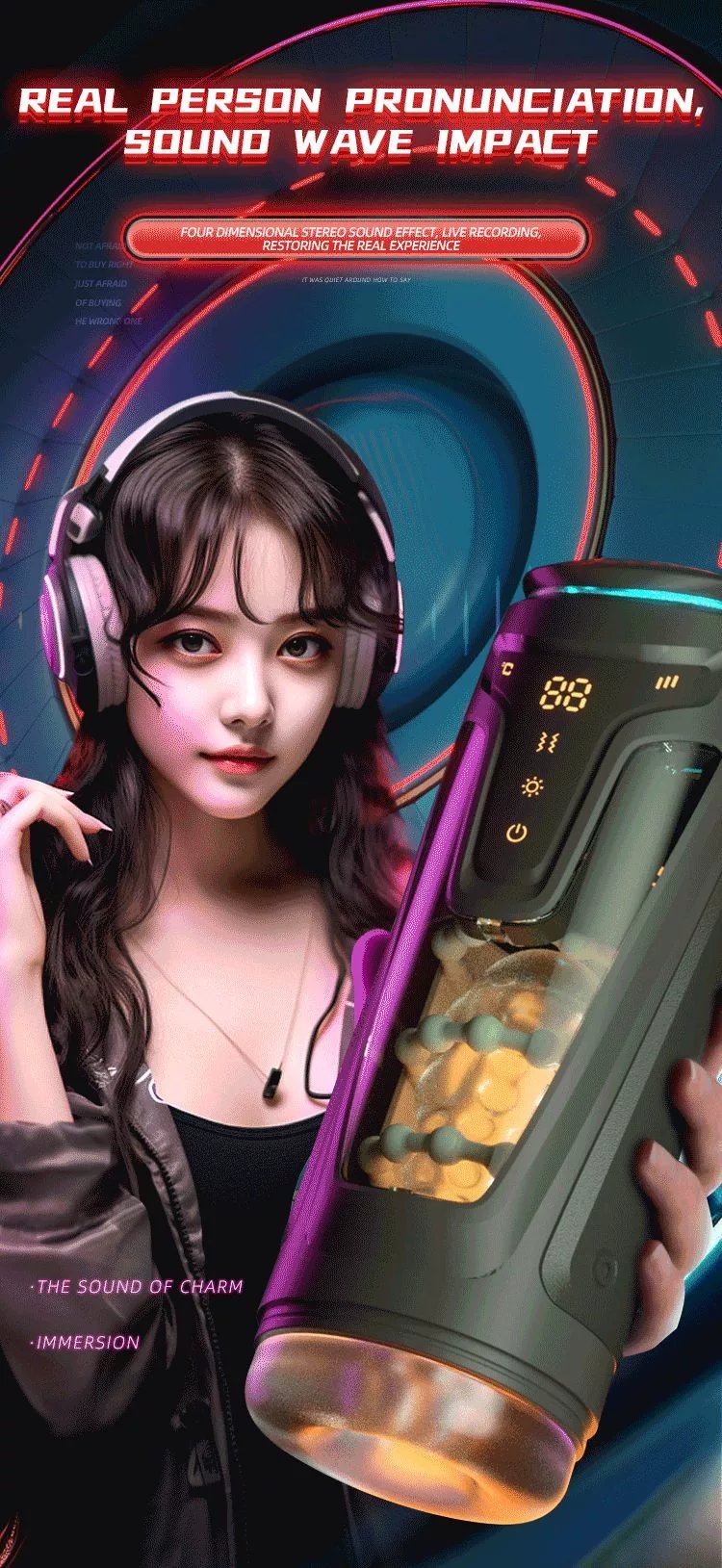 Máy Thủ Dâm JIUUY Đa Năng Rung Rên Thụt Sưởi Ấm Màn Hình LED Cao Cấp