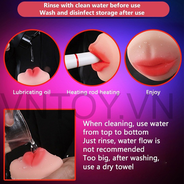 Cốc thủ dâm 2 đầu chữ M chính hãng mô phỏng âm đạo và môi phụ nữ