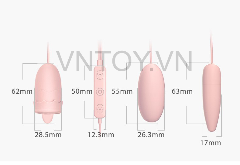 Trứng rung tình yêu 3 đầu có lưỡi liếm cắm USB